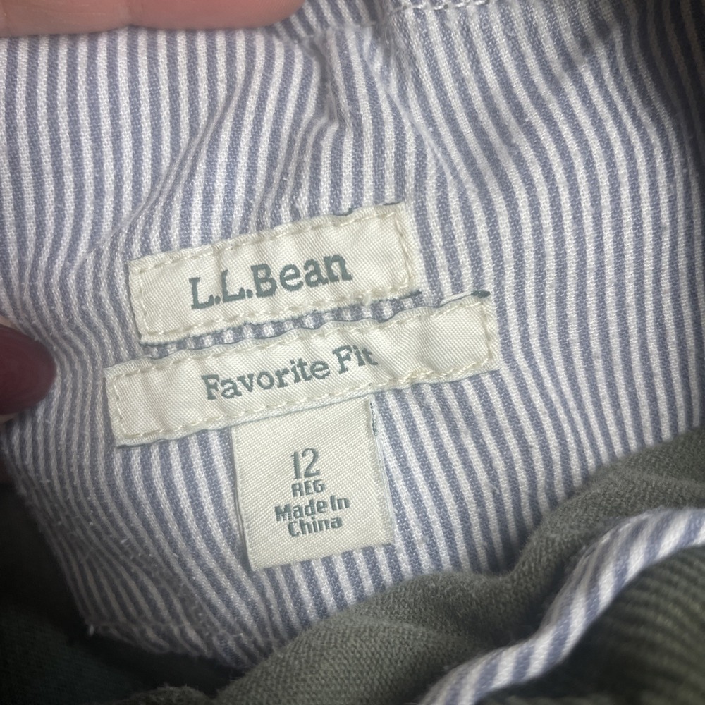 L.L.Bean‎ Skirt Womens 12 Green Favorite Fit Corduroy Straight Knee Length 0705 - Picture 4 of 7